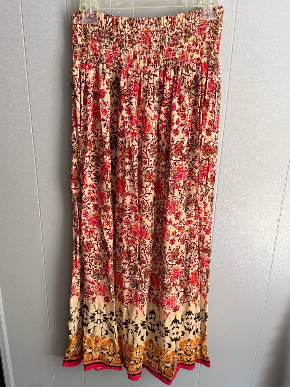 Nicole Miller Red and Cream Floral Maxi Skirt - Picture 4 of 7